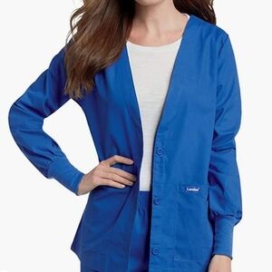 Landau SM Blue Button-Up Lab Jacket